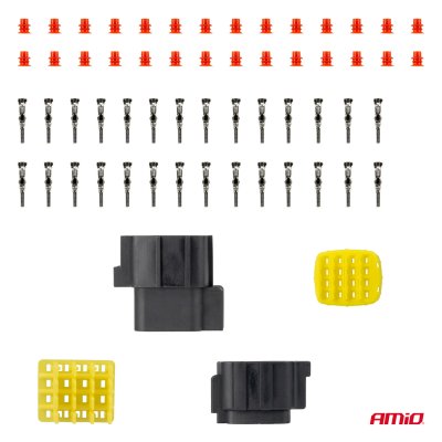 Stikdåse og stik sæt 16 PIN 2.2mm AMIO-04353