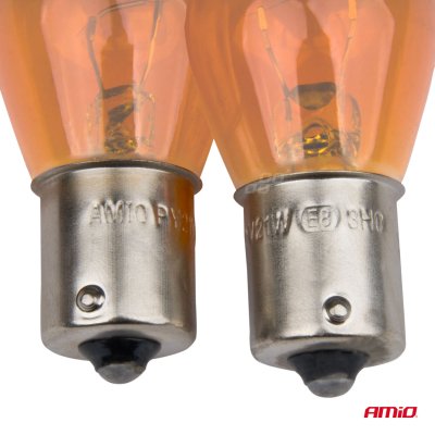 Halogenpærer PY21W BA15S 12V AMBER 2 stk. blister