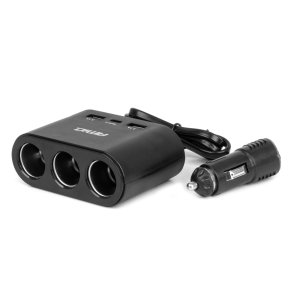 Triple forlænger stikdåse oplader 2x USB A 1x USB C 12/24V 120W 70cm AMIO-04361