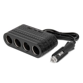 Firefoldet forlængersokkel oplader 2x USB A 1x USB C 12/24V 120W 80cm AMIO-04367