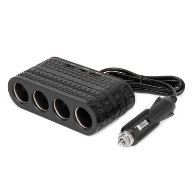 Firefoldet forlængersokkel oplader 2x USB A 1x USB C 12/24V 120W 80cm AMIO-04367
