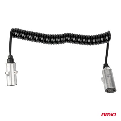 Fjederspiral kabel TIR 2x 7 PIN type N 5m 24V AMIO-04379