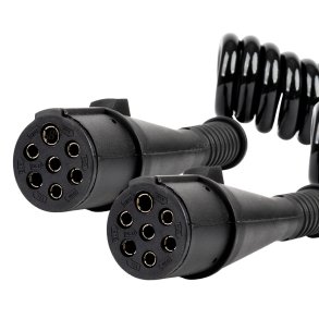 Fjedersløjfe kabel TIR 2x 7 PIN type N 5m 24V AMIO-04380
