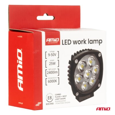 LED arbejdslampe 25W COMBO 12V 24V AMIO-04396
