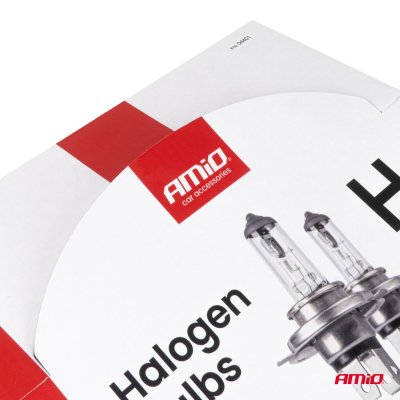 H4 halogenpære sæt 12V 60/55W UV-filter (E8) 20stk. AMIO-04401