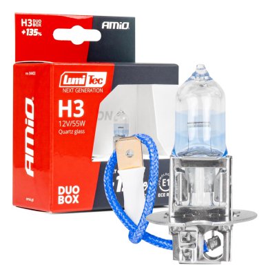 Halogenpærer H3 12V 55W LumiTec NÆSTE GENERATION +135% DUO AMIO-04403