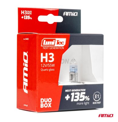 Halogenpærer H3 12V 55W LumiTec NÆSTE GENERATION +135% DUO AMIO-04403