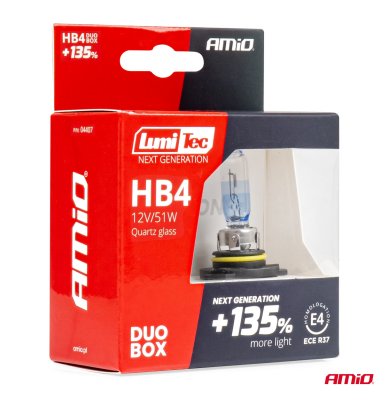 Halogenpærer HB4 12V 51W LumiTec NÆSTE GENERATION +135% DUO AMIO-04407