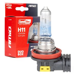 Halogenpærer H11 12V 55W LumiTec NÆSTE GENERATION +135% DUO AMIO-04408