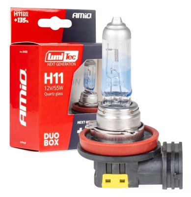 Halogenpærer H11 12V 55W LumiTec NÆSTE GENERATION +135% DUO AMIO-04408