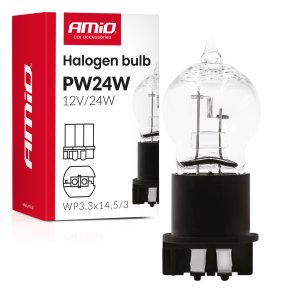 Halogenpære PW24W WP3.3x14.5-3 24W 12V AMIO-04409