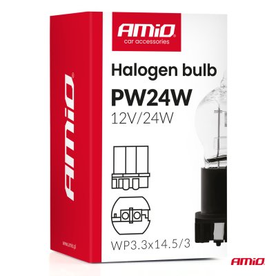 Halogenpære PW24W WP3.3x14.5-3 24W 12V AMIO-04409