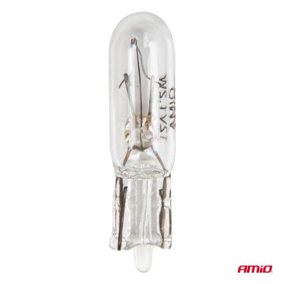 Halogenpærer T5 12V 1.2W W2x4.6d hvid 10 stk AMIO-04412