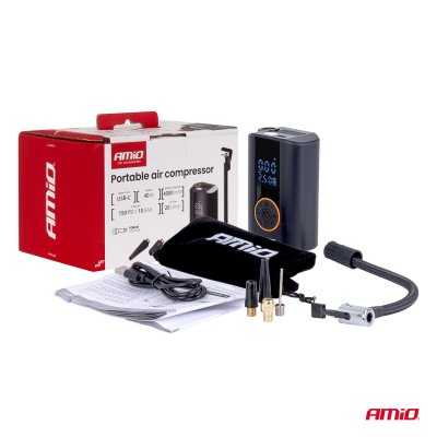 Bærbar luftkompressor LED 40W USB-C ACOMP-25 AMIO-04414
