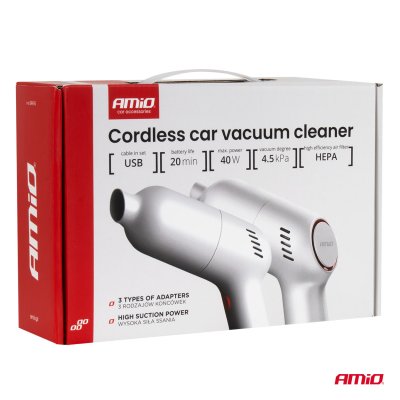 Trådløs bilstøvsuger 40W 4,5kPa USB-C VC-07 HEPA AMIO-04415