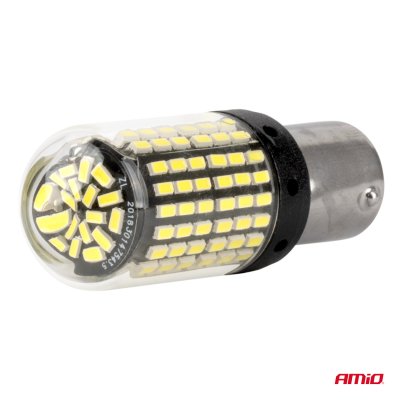 CANBUS LED pærer 1156 BA15S P21W R10W R5W 4SMD 1860 Hvid 12V 24V AMIO-04252