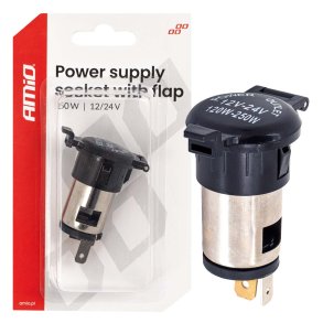 Strømkilde-stik med låg 250W 12V 24V AMIO-04434