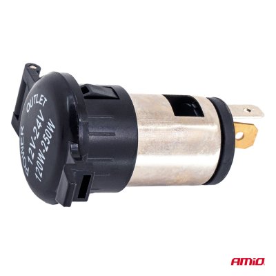 Strømkilde-stik med låg 250W 12V 24V AMIO-04434