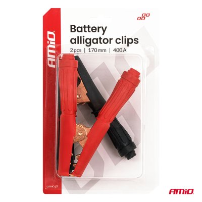 Batteri krokodilleklemmer 170 mm 400 A 2 stk. AMIO-04435
