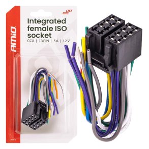 Integreret hun ISO stik ISO CCA 13PIN 5A 12V AMIO-04441