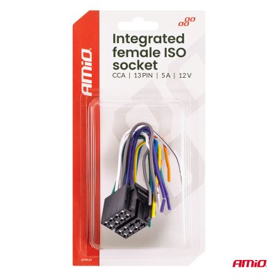 Integreret hun ISO stik ISO CCA 13PIN 5A 12V AMIO-04441
