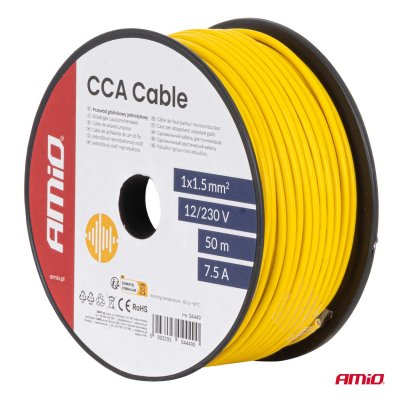 CCA Kabel CCA 1x1.5mm2 50m 7.5A 12/230V AMIO-04449
