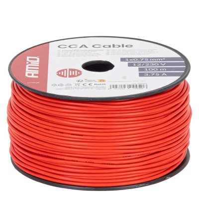 CCA Kabel 1x0.75mm2 100m 3.75A 12/230V AMIO-04450