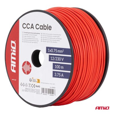 CCA Kabel 1x0.75mm2 100m 3.75A 12/230V AMIO-04450