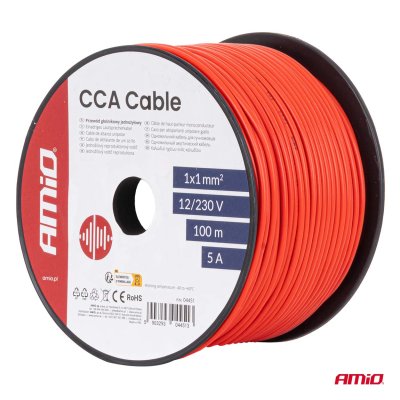 CCA Kabel 1x1mm2 100m 5A 12/230V AMIO-04451