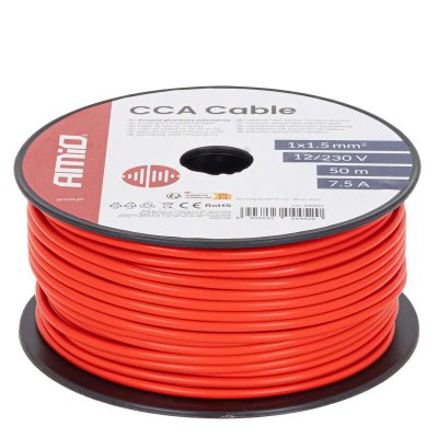 CCA Kabel 1x1.5mm2 50m 7.5A 12/230V AMIO-04452