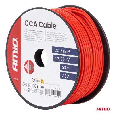 CCA Kabel 1x1.5mm2 50m 7.5A 12/230V AMIO-04452