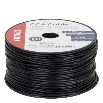 CCA Kabel 1x0.75mm2 100m 3.75A 12/230V AMIO-04453