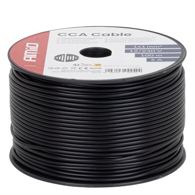 CCA Kabel 1x1mm2 100m 5A 12/230V AMIO-04454