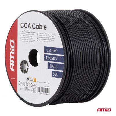 CCA Kabel 1x1mm2 100m 5A 12/230V AMIO-04454
