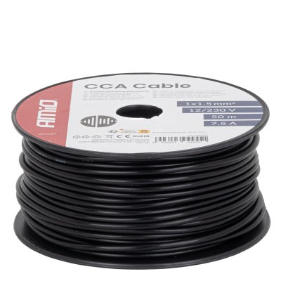 CCA Kabel 1x1,5mm2 50m 7,5A 12/230V AMIO-04455