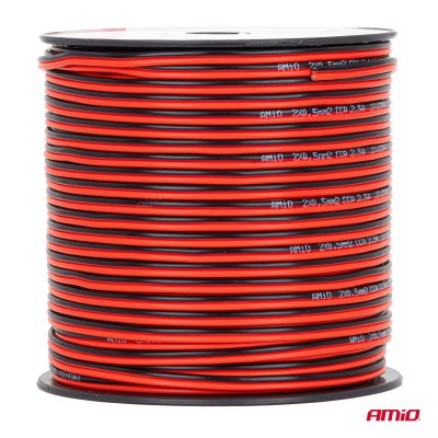 CCA højttalerkabel 2x0.5mm2 100m 2.5A AMIO-04456