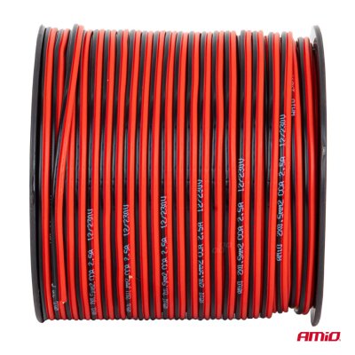 CCA højttalerkabel 2x0.5mm2 100m 2.5A AMIO-04456