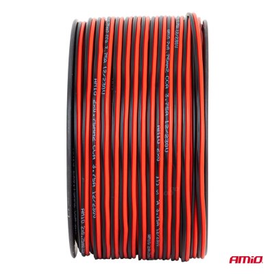 CCA højtalerledning 2x0.75mm2 100m 3.75A AMIO-04457