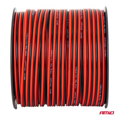 CCA højttalerkabel 2x1mm2 100m 5A AMIO-04458