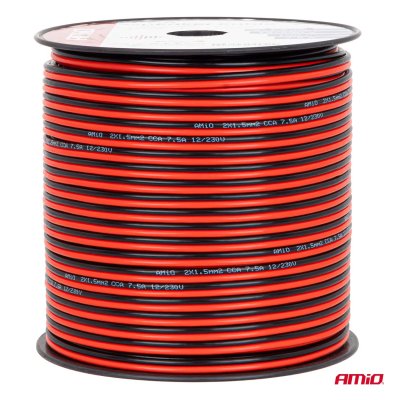 CCA højtaler kabel 2x1.5mm2 100m 7.5A AMIO-04459