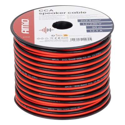 CCA Kabel 2x2.5mm2 50m 12.5A AMIO-04460