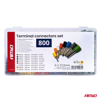 Terminal stikforbindelser sæt 800 stk. AMIO-04461
