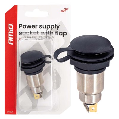 Strømforsyningsstik med klap 250W 12V 24V AMIO-04462