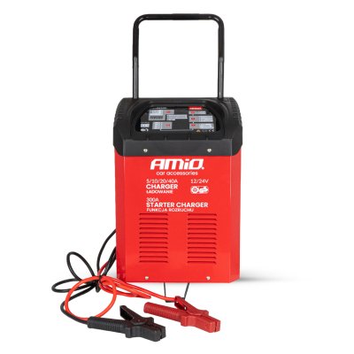Batterioplader med booststarter max. 40A, 12V, 24V, start 300A, AMIO-04500