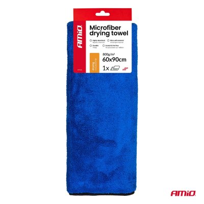 Mikrofiber tørrehåndklæde 800gsm 60x90cm AMIO-04488