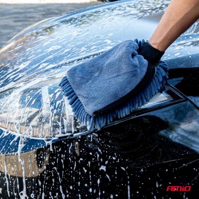 Mikrofiberhandske og tørrehåndklæde 94/800gsm 20x26/60x90cm AMIO-04489