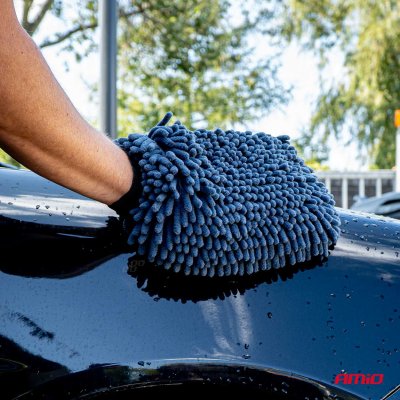 Mikrofiberhandske og tørrehåndklæde 94/800gsm 20x26/60x90cm AMIO-04489