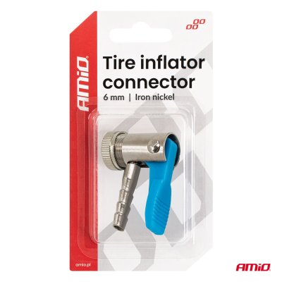 Ironn nikkelbelagt dækpumpeforbindelse 6 mm AMIO-04497