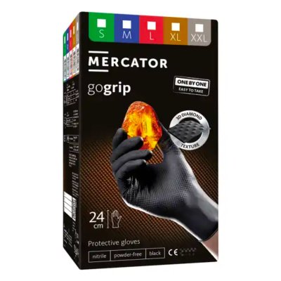 Mercator GoGrip ONE-BY-ONE sorte nitrilhandsker 100stk størrelse XL
