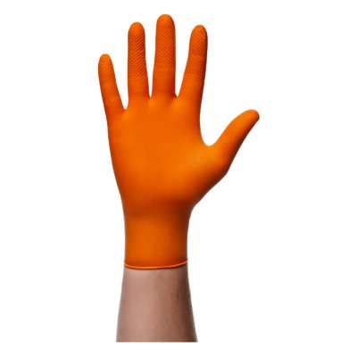 Mercator GoGrip orange nitrile handsker 4 stk størrelse L